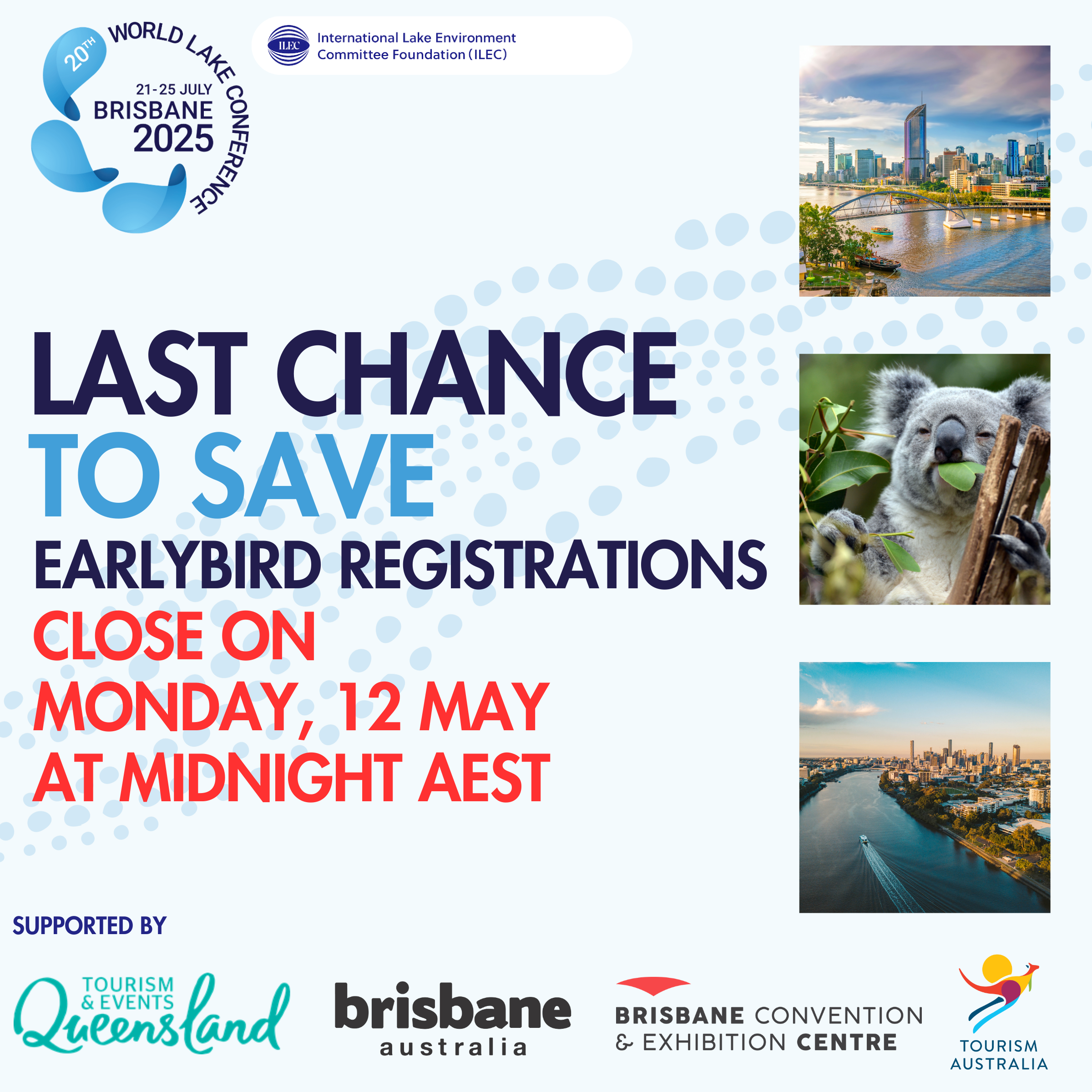 ⌛Don’t miss this LAST CHANCE to save on registration for the 20th World Lake Conference.